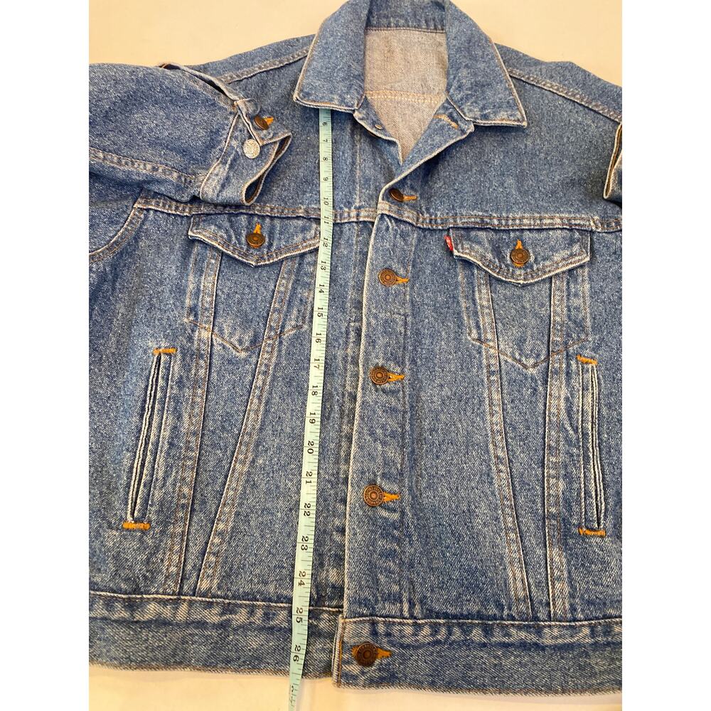 Levi’s Denim Jean Trucker Jacket Sz XXL Men’s Unisex Buttons Med Blue Classic - Picture 9 of 10